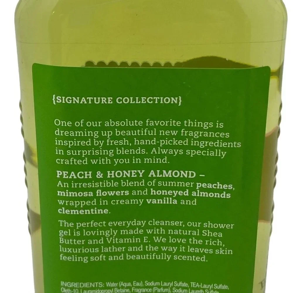 Bath & Body Works Peach & Honey Almond Shea Vitamin E Shower Gel 10 oz